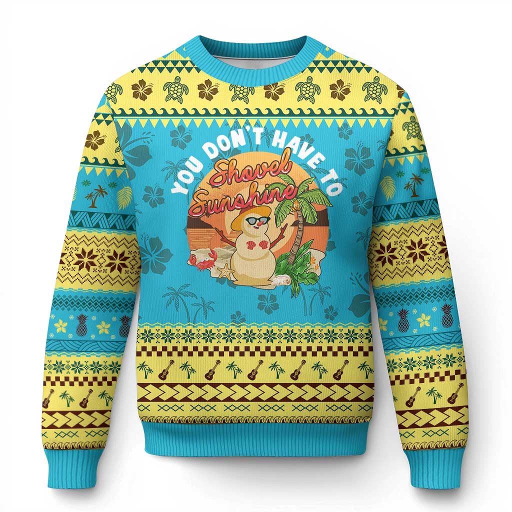 Xmas In Hawaii Ugly Christmas Sweater Hawaiian Snowman You Don't Have To Shovel Sunshine TS09 Hawaii Print Your Wear