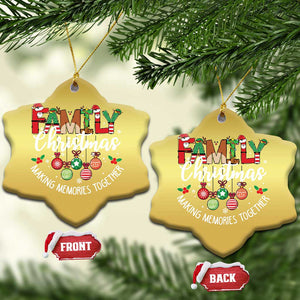 Family Xmas 2024 Christmas Ornament Making Memories Together Family Matching TS09 Snow Flake Gold Print Your Wear