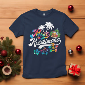 Mele Kalikimaka Tie Dye Christmas Turtle T Shirt TS09 Navy Printyourwear