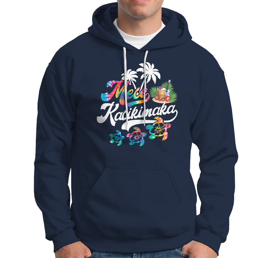 Mele Kalikimaka Tie Dye Christmas Turtle Hoodie TS09 Navy Printyourwear
