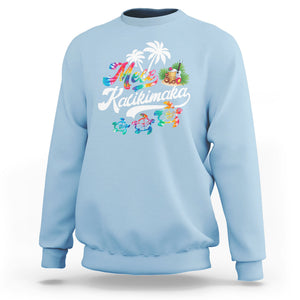 Mele Kalikimaka Tie Dye Christmas Turtle Sweatshirt TS09 Light Blue Printyourwear