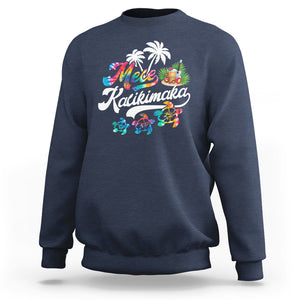 Mele Kalikimaka Tie Dye Christmas Turtle Sweatshirt TS09 Navy Printyourwear