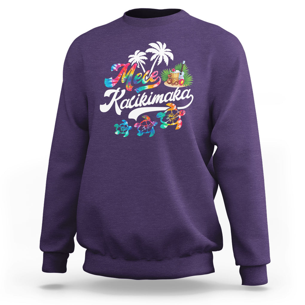 Mele Kalikimaka Tie Dye Christmas Turtle Sweatshirt TS09 Purple Printyourwear