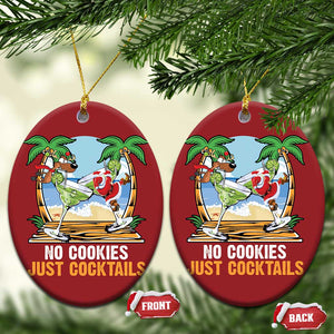 Tropical Xmas Christmas Ornament No Cookies Just Cocktails Drunk Santa Reindeer TS09 Oval Red Print Your Wear