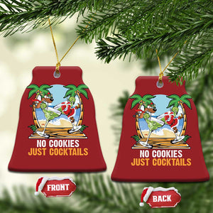 Tropical Xmas Christmas Ornament No Cookies Just Cocktails Drunk Santa Reindeer TS09 Bell Flake Red Print Your Wear