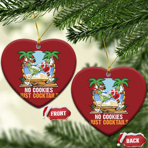 Tropical Xmas Christmas Ornament No Cookies Just Cocktails Drunk Santa Reindeer TS09 Heart Red Print Your Wear