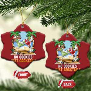 Tropical Xmas Christmas Ornament No Cookies Just Cocktails Drunk Santa Reindeer TS09 Snow Flake Red Print Your Wear