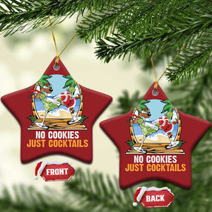 Tropical Xmas Christmas Ornament No Cookies Just Cocktails Drunk Santa Reindeer TS09 Star Red Print Your Wear