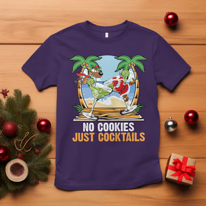 No Cookies Just Cocktails Drunk Santa Reindeer Summer Christmas T Shirt TS09 Purple Printyourwear