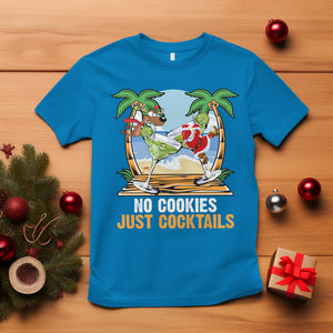 No Cookies Just Cocktails Drunk Santa Reindeer Summer Christmas T Shirt TS09 Sapphire Printyourwear