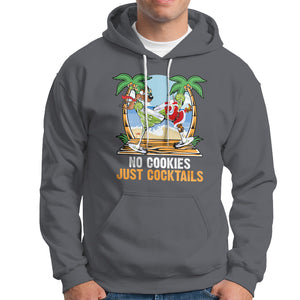 No Cookies Just Cocktails Drunk Santa Reindeer Summer Christmas Hoodie TS09 Charcoal Printyourwear