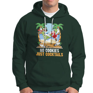 No Cookies Just Cocktails Drunk Santa Reindeer Summer Christmas Hoodie TS09 Dark Forest Green Printyourwear