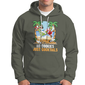 No Cookies Just Cocktails Drunk Santa Reindeer Summer Christmas Hoodie TS09 Military Green Printyourwear