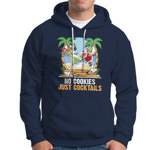 No Cookies Just Cocktails Drunk Santa Reindeer Summer Christmas Hoodie TS09 Navy Printyourwear