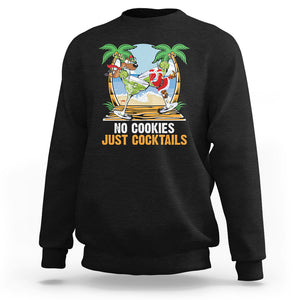 No Cookies Just Cocktails Drunk Santa Reindeer Summer Christmas Sweatshirt TS09 Black Printyourwear