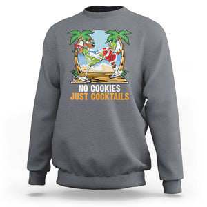 No Cookies Just Cocktails Drunk Santa Reindeer Summer Christmas Sweatshirt TS09 Charcoal Printyourwear