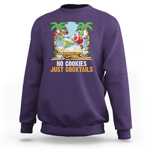 No Cookies Just Cocktails Drunk Santa Reindeer Summer Christmas Sweatshirt TS09 Purple Printyourwear