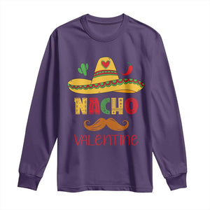 Valentine's Day Long Sleeve Shirt Funny Nacho Love Mexican Sombraro TS09 Purple Print Your Wear