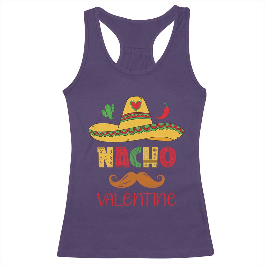 Valentine's Day Racerback Tank Top Funny Nacho Love Mexican Sombraro TS09 Purple Print Your Wear