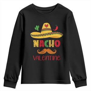 Valentine's Day Youth Sweatshirt Funny Nacho Love Mexican Sombraro TS09 Black Print Your Wear