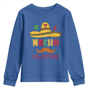 Valentine's Day Youth Sweatshirt Funny Nacho Love Mexican Sombraro TS09 Royal Blue Print Your Wear