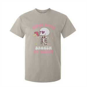 Anti Valentine's Day T Shirt For Kid Tacos Never Broke My Heart Skeleton Cinco De Mayo Party TS09 Sand Print Your Wear