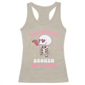 Anti Valentine's Day Racerback Tank Top Tacos Never Broke My Heart Skeleton Cinco De Mayo Party TS09 Sand Print Your Wear