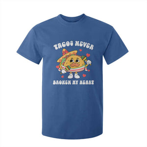 Anti Valentine's Day T Shirt For Kid Tacos Never Broke My Heart Funny Cinco De Mayo Party TS09 Royal Blue Print Your Wear