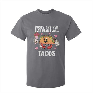 Valentine's Day T Shirt For Kid Roses Are Red Blah Tacos Funny Food Lover TS09 Charcoal Print Your Wear