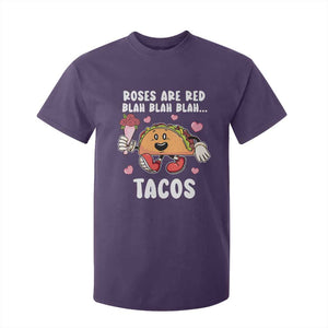 Valentine's Day T Shirt For Kid Roses Are Red Blah Tacos Funny Food Lover TS09 Purple Print Your Wear