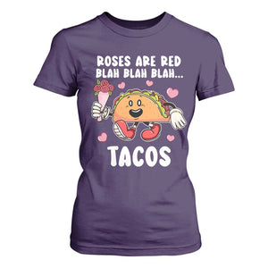 Valentine's Day T Shirt For Women Roses Are Red Blah Tacos Funny Food Lover TS09 Purple Print Your Wear