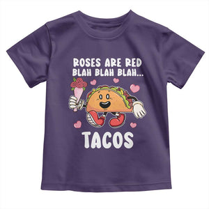 Valentine's Day Toddler T Shirt Roses Are Red Blah Tacos Funny Food Lover TS09 Purple Print Your Wear