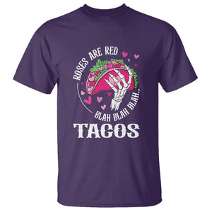 Valentine's Day T Shirt Roses Are Red Blah Skeleton Tacos Funny Food Lover TS09 Purple Printyourwear