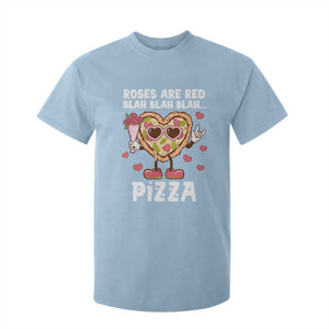 Valentine's Day T Shirt For Kid Roses Are Red Blah Pizza Funny Food Lover TS09 Light Blue Print Your Wear