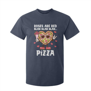 Valentine's Day T Shirt For Kid Roses Are Red Blah Pizza Funny Food Lover TS09 Navy Print Your Wear