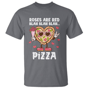 Valentine's Day T Shirt Roses Are Red Blah Pizza Funny Food Lover TS09 Charcoal Printyourwear