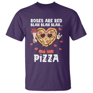 Valentine's Day T Shirt Roses Are Red Blah Pizza Funny Food Lover TS09 Purple Printyourwear