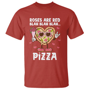 Valentine's Day T Shirt Roses Are Red Blah Pizza Funny Food Lover TS09 Red Printyourwear