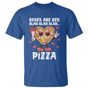 Valentine's Day T Shirt Roses Are Red Blah Pizza Funny Food Lover TS09 Royal Blue Printyourwear