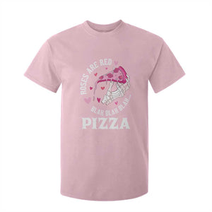 Valentine's Day T Shirt For Kid Roses Are Red Blah Skeleton Pizza Funny Food Lover TS09 Light Pink Print Your Wear