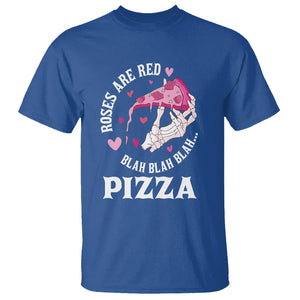 Valentine's Day T Shirt Roses Are Red Blah Skeleton Pizza Funny Food Lover TS09 Royal Blue Printyourwear