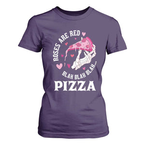 Valentine's Day T Shirt For Women Roses Are Red Blah Skeleton Pizza Funny Food Lover TS09 Purple Print Your Wear