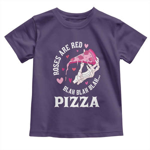 Valentine's Day Toddler T Shirt Roses Are Red Blah Skeleton Pizza Funny Food Lover TS09 Purple Print Your Wear