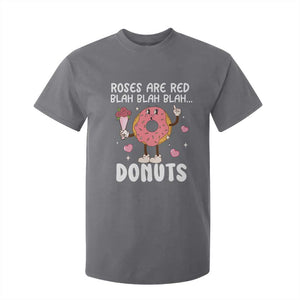 Valentine's Day T Shirt For Kid Roses Are Red Blah Donut Funny Food Lover TS09 Charcoal Print Your Wear