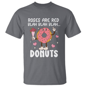 Valentine's Day T Shirt Roses Are Red Blah Donut Funny Food Lover TS09 Charcoal Printyourwear