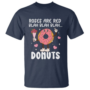 Valentine's Day T Shirt Roses Are Red Blah Donut Funny Food Lover TS09 Navy Printyourwear