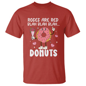 Valentine's Day T Shirt Roses Are Red Blah Donut Funny Food Lover TS09 Red Printyourwear