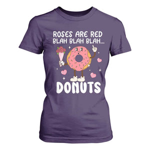 Valentine's Day T Shirt For Women Roses Are Red Blah Donut Funny Food Lover TS09 Purple Print Your Wear