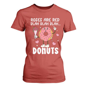 Valentine's Day T Shirt For Women Roses Are Red Blah Donut Funny Food Lover TS09 Red Print Your Wear