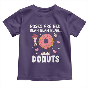 Valentine's Day Toddler T Shirt Roses Are Red Blah Donut Funny Food Lover TS09 Purple Print Your Wear